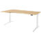 Schäfer Shop Genius bureau ERGOSTYLE S, elektrisch in hoogte verstelbaar, aanbouw links, twee niveaus, C-voet, B 1800 x D 800/1000 x H 645-1305 mm, incl. Memory Master, ahorn/wit