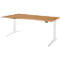 Schäfer Shop Genius bureau ERGOSTYLE S, elektrisch in hoogte verstelbaar, aanbouw links, tweetraps, C-voet, B 1800 x D 800/1000 x H 645-1305 mm, incl. Memory Master, beuken/wit