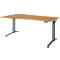 Schaefer Shop Genius bureau ERGOSTYLE S, elektrisch in hoogte verstelbaar, één niveau, aanbouw links, C-voet, B 1800 x D 800/1000 x H 715-1182 mm, incl. Memory Master, beuken/antraciet