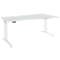 Schaefer Shop Genius bureau ERGOSTYLE S, elektrisch in hoogte verstelbaar, één niveau, aanbouw rechts, C-voet, B 1800 x D 800/1000 x H 715-1182 mm, incl. Memory Master, lichtgrijs/wit