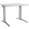 Schäfer Shop Genius bureau ERGOSTYLE S, handmatig in hoogte verstelbaar, rechthoekig, C-voet, B 1200 x D 800 x H 675-895 mm, aluminium lichtgrijs/wit