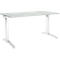 Schäfer Shop Genius bureau ERGOSTYLE S, handmatig in hoogte verstelbaar, rechthoekig, C-voet, B 1600 x D 800 x H 675-895 mm, lichtgrijs/wit