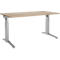 Schäfer Shop Genius Bureau ERGOSTYLE S, hauteur réglable manuellement, rectangle, pied en C, L 1600 x P 800 x H 675-895 mm, chêne/aluminium blanc