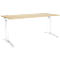 Schäfer Shop Genius Bureau ERGOSTYLE S, hauteur réglable manuellement, rectangle, pied en C, L 1800 x P 800 x H 675-895 mm, érable/blanc