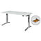 Schäfer Shop Genius bureau ERGOSTYLE S, rechthoekig, 2-traps elektrisch in hoogte verstelbaar, C-voet, B 1600 x D 800 x H 635-1305 mm, incl. Memory Master + lade, aluminium lichtgrijs/wit