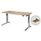 Schäfer Shop Genius bureau ERGOSTYLE S, rechthoekig, 2-traps elektrisch in hoogte verstelbaar, C-voet, B 1600 x D 800 x H 635-1305 mm, incl. Memory Master + lade, eiken/blank aluminium