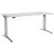 Schäfer Shop Genius bureau ERGOSTYLE S, rechthoekig, elektrisch in hoogte verstelbaar, één niveau, C-voet, B 1800 x D 800 x H 715-1182 mm, incl. Memory Master, aluminium lichtgrijs/wit
