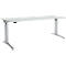 Schäfer Shop Genius bureau ERGOSTYLE S, rechthoekig, elektrisch in hoogte verstelbaar, één niveau, C-voet, B 2000 x D 800 x H 715-1182 mm, incl. Memory Master, aluminium lichtgrijs/wit