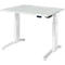 Schäfer Shop Genius bureau ERGOSTYLE S, rechthoekig, elektrisch in hoogte verstelbaar, tweetraps, C-voet, B 1200 x D 800 x H 635-1305 mm, incl. Memory Master, lichtgrijs/wit