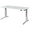 Schäfer Shop Genius bureau ERGOSTYLE S, rechthoekig, elektrisch in hoogte verstelbaar, tweetraps, C-voet, B 1600 x D 800 x H 635-1305 mm, incl. Memory Master, aluminium lichtgrijs/wit