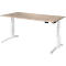 Schäfer Shop Genius bureau ERGOSTYLE S, rechthoekig, elektrisch in hoogte verstelbaar, tweetraps, C-voet, B 1600 x D 800 x H 635-1305 mm, incl. Memory Master, eiken/wit