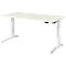 Schäfer Shop Genius bureau ERGOSTYLE S, rechthoekig, elektrisch in hoogte verstelbaar, tweetraps, C-voet, B 1600 x D 800 x H 635-1305 mm, incl. Memory Master, wit/wit