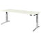 Schäfer Shop Genius bureau ERGOSTYLE S, rechthoekig, elektrisch in hoogte verstelbaar, tweetraps, C-voet, B 2000 x D 800 x H 635-1305 mm, incl. Memory Master, wit/blank aluminium