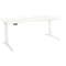 Schäfer Shop Genius Bureau ERGOSTYLE S, réglage électrique de la hauteur, approche à droite, deux niveaux, pied en C, L 1800 x P 800/1000 x H 645-1305 mm, avec Memory Master, blanc/blanc