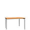 Schäfer Shop Genius Bureau MODENA FLEX, 4 pieds avec tubes rectangulaires, d'un côté, l. 1200 mm, hêtre 