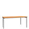 Schäfer Shop Genius Bureau MODENA FLEX, 4 pieds avec tubes rectangulaires, d'un côté, l. 1600 mm, hêtre 