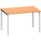 Schäfer Shop Genius Bureau MODENA FLEX, 4 pieds avec tubes ronds, l. 1200 x P 800 mm, hêtre/alu blanc 