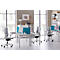 Schäfer Shop Genius Bureau MODENA FLEX, 4 pieds avec tubes ronds, l. 1600 x P 800 mm, blanc/alu blanc 