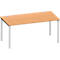 Schäfer Shop Genius Bureau MODENA FLEX, 4 pieds avec tubes ronds, l. 1600 x P 800 mm, hêtre/alu blanc 