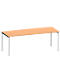 Schäfer Shop Genius Bureau MODENA FLEX, 4 pieds avec tubes ronds, l. 2000 x P 1000 mm, hêtre/alu blanc 