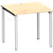 Schäfer Shop Genius Bureau MODENA FLEX, 4 pieds avec tubes ronds, l. 800 x P 800 mm, érable/alu blanc 