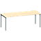 Schäfer Shop Genius bureau MODENA FLEX, 4-poots ronde buis, B 2000 x D 1000 mm, ahorn/antraciet