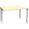 Schäfer Shop Genius bureau MODENA FLEX, 4-poots vierkante buis, ingekorte zijpanelen, B 1200 mm, esdoorn