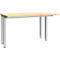 Schäfer Shop Genius bureau MODENA FLEX, 4-poots vierkante buis, ingekorte zijpanelen, B 1200 mm, esdoorn