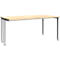 Schäfer Shop Genius bureau MODENA FLEX, 4-poots vierkante buis, ingekorte zijpanelen, B 1600 mm, esdoorn