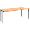 Schäfer Shop Genius bureau MODENA FLEX, 4-poots vierkante buis, ingekorte zijpanelen, B 1800 mm, beuken