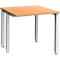 Schäfer Shop Genius bureau MODENA FLEX, 4-poots vierkante buis, ingekorte zijpanelen, B 800 mm, beuken
