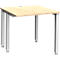 Schäfer Shop Genius bureau MODENA FLEX, 4-poots vierkante buis, ingekorte zijpanelen, B 800 mm, esdoorn