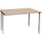 Schäfer Shop Genius bureau MODENA FLEX, 4-poots vierkante buis, ingekorte zijpanelen, B 800 mm, esdoorn