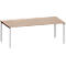 Schäfer Shop Genius bureau MODENA FLEX, 4-poots vierkante buis, verkorte zijpanelen, B 1800 mm, eiken decor