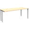 Schäfer Shop Genius bureau MODENA FLEX, 4-poots vierkante buis, verkorte zijpanelen, B 1800 mm, esdoorn