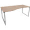 Schäfer Shop Genius bureau MODENA FLEX, beugelvoet, manuele hoogteverstelling, aanbouw links, B 1800 mm, eiken decor