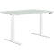 Schäfer Shop Genius bureau MODENA FLEX, elektrisch in hoogte verstelbaar, rechthoekig, T-poot, B 1200 x D 800 mm, lichtgrijs/wit