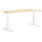 Schäfer Shop Genius bureau MODENA FLEX, elektrisch in hoogte verstelbaar, rechthoekig, T-poot, B 1600 x D 800 mm, ahorn/wit