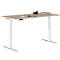 Schäfer Shop Genius bureau MODENA FLEX, elektrisch in hoogte verstelbaar, rechthoekig, T-poot, B 1600 x D 800 mm, eiken/wit