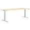 Schäfer Shop Genius bureau MODENA FLEX, elektrisch in hoogte verstelbaar, rechthoekig, T-poot, B 2000 x D 800 mm, ahorn/blank aluminium