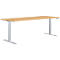 Schäfer Shop Genius bureau MODENA FLEX, elektrisch in hoogte verstelbaar, rechthoekig, T-poot, B 2000 x D 800 mm, beuken/blank aluminium