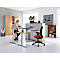 Schäfer Shop Genius-bureau MODENA FLEX, elektrisch in hoogte verstelbaar, rechthoekig, T-voet, B 1600 x D 800 mm, beuken/wit aluminium