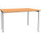 Schäfer Shop Genius Bureau MODENA FLEX, largeur 1200 mm, piètement plus étroit d'un côté, hêtre 