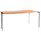 Schäfer Shop Genius Bureau MODENA FLEX, largeur 1600 mm, piètement plus étroit d'un côté, hêtre 