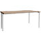 Schäfer Shop Genius Bureau MODENA FLEX, largeur 1600 mm, raccourci d'un côté, chêne/aluminium blanc