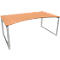 Schäfer Shop Genius Bureau MODENA FLEX, met cockpitplaat, poten, B 1800 mm, beuken/wit aluminium, met cockpitplaat en poten 