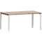 Schäfer Shop Genius bureau Modena Flex, rechthoekig, 4-poots buis, B 1600 x D 800 x H 650-850 mm, eiken decor/wit aluminium