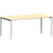 Schäfer Shop Genius bureau Modena Flex, rechthoekig, 4-poots buis, B 1800 x D 800 x H 650-850 mm, ahorn/wit aluminium