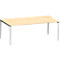 Schäfer Shop Genius bureau Modena Flex, rechthoekig, 4-poots buis, B 2000 x D 1000 x H 650-850 mm, ahorn/wit aluminium