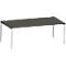 Schäfer Shop Genius bureau Modena Flex, rechthoekig, 4-poots buis, B 2000 x D 1000 x H 650-850 mm, grafiet/wit aluminium